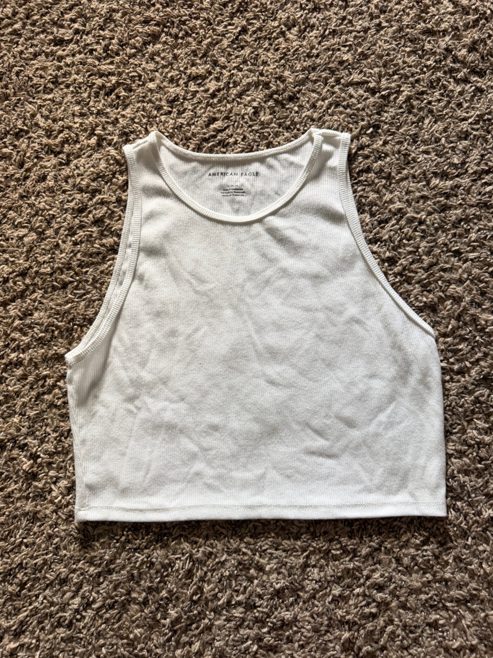 American Eagle Outfitters Cream Ribbed Tank Top - Women's Sleeveless